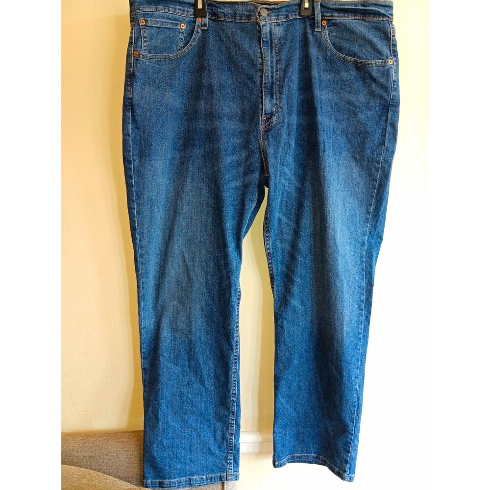 Levi's 559 Mens Relaxed Straight Medium Wash Blue Denim Jeans 46x32 Pants Cotton